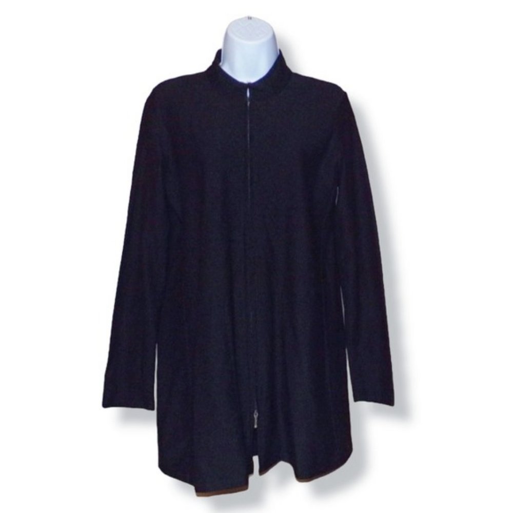Eileen Fisher Front Zip Longline Knit Jacket/Tunic - Picture 2 of 7